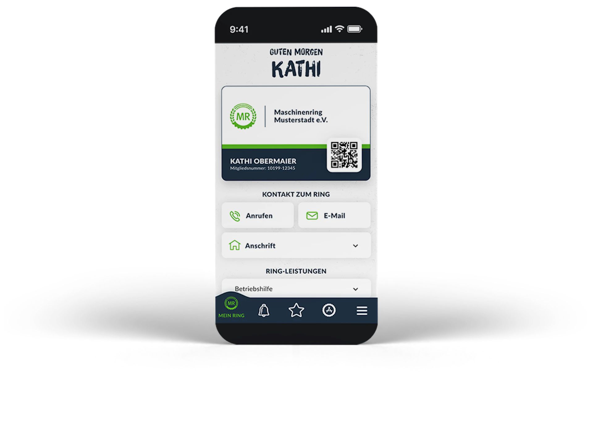 Screenshot von der App Mein Ring